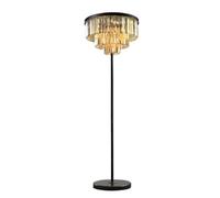 GWJKG Corner Metal Lamp Crystal Lampshade Standing with Marble Base Light Floor Lamps for Living Room (Color A, Size * 43cm)