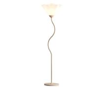GWJKG Corner Nordic Petal Shape Metal High Pole with Spherical Lampshade Reading Light Standing Lamp Floor Lamps for Living Room Color White Size 28 * 152