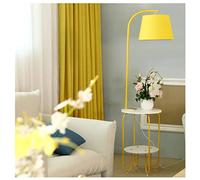 GWJKG Corner Nordic Wrought Iron USB Charging Port with Storage Tray Fabric Lampshade Light Standing Lamp Floor Lamps for Living Room (Color : D)