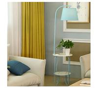 GWJKG Corner Nordic Wrought Iron USB Charging Port with Storage Tray Fabric Lampshade Light Standing Lamp Floor Lamps for Living Room (Color : D)