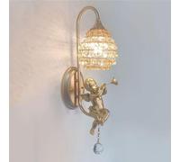GWJKG Country French Amber Glass Wall Sconce