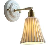 GWJKG Country French Grosted Milk Glass Murce White Flower Shade Mur Light Nordic Mid Century Vanity Fixture Wall Lampe with / E27 Base pour la Salle de Bain Chambre Salon Halway