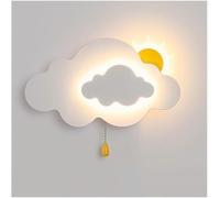 GWJKG Coupperie Mignonne Gold Couple Forme Murale Mur Légère Dimmable Chaîne de Traction Smooth Plastic Murce with Sun White Kids Wall Lampe pour Filles Boys Bedside Play Toddler Room Childrens