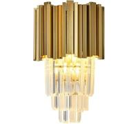 GWJKG Criffire Cristal d'or américain Moderne K9 Cristaux Luxe Light Gold Finish Finis Mur Wall with / E14 Base pour Chambre Coucher à Manger Couloir Salle de Bain