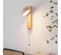 GWJKG Dimmable Stone Gince ° Rotation Adjustable Indoor Lampe with Switch, Natural White Wall Light pour Chambre, Salon, escalier (Bois de Noyer, A)