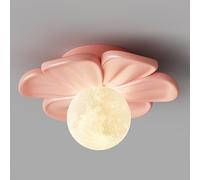 GWJKG Éclairage Couloir Lune Moderne Fleur Fonction LAMPRE Nordique Semi Flux MOUR MONTRAL LEMPLACES, 7,8 Pouces Style Crème Mount de Plafond Lumière G9 près des plafonniers (Couleur Rose)