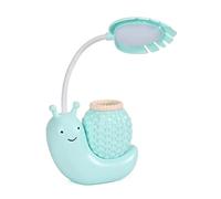 GWJKG for Living Room Cute Snail Small with Pen Holder Bedroom Table Lamp Study Reading Eye Protection Desk Lamps USB Interface Home Bedside Lamp(Green)