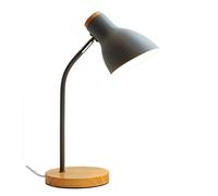 GWJKG for Multi-Angle Adjustable Desk Wooden Iron Nordic Style Eye Protection Reading Table Lamp Living Room Bedroom Decor Home Bedside Lamp(Grey)