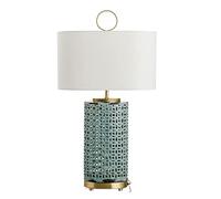 GWJKG Geometric Cut-Out Desk American Vintage Classic Bedside Nightstand Lamp Bedroom Table Lamps for Living Room