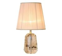 GWJKG K9 Crystal Nordic Light Luxury Nightstand Fabric Lampshade Bedside Lamp Bedroom Table Lamps for Living Room Color Pink Size 30 * 50cm