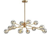 GWJKG Lampe de Plafond G9 Chandelier Moderne des Globes de Verre à Balle du Milieu du siècle Pendant la Branche d'éclairage, Hauteur réglable, luminaire de Plafond pour Le Salon Moulin à Lampe à