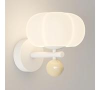 GWJKG Lampe Moderne aux Chandeliers Blancs, applexion métal en Forme de Citrouille avec Nuance Acrylique, lumière Murale G9, Minimaliste pour Salon, la Chambre Le Couloir