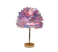 GWJKG Lampe Table Chevet Plumes créatives avec Support en Or, la décoration d'atmosphère de Chambre à Coucher Cadeau, coloré adapté Salon, dortoir, au Bureau,