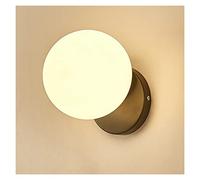 GWJKG Lampes murales Appliques Lampe Murale en Verre Milky, Plaque arrière dégagée d'or 1-Head Wall Scance, luminaires muraux créatifs, Rayures d'ambre Minimaliste 1-Light Mount Lumineux for Chambre