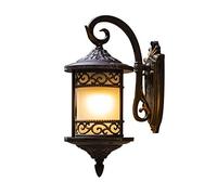 GWJKG Lampes murales extérieures comme véranda éclairage Corps Moup de paroi Une Finition Noire résistante à la Rouille avec Verre givré pour l'entrée Garage du Porche extérieur