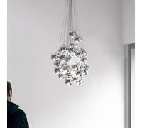 GWJKG, Luxury Luxe Moderne Bulle d'éclairage de 丨 Pendentif LED Light Children's Room Dining Room Restaurage de Lampe Suspendue Chrome en Verre Blanc 48/72 (Blancs, 72lights) (Chrome,