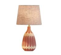 GWJKG Nordic Ceramic Decorative Light Fabric Lampshade Bedside Desk Lamp Bedroom Table Lamps for Living Room Color Pink+Beige Size :