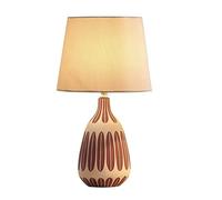 GWJKG Nordic Ceramic Decorative Light Fabric Lampshade Bedside Desk Lamp Bedroom Table Lamps for Living Room Color Pink+Beige Size :