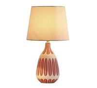 GWJKG Nordic Ceramic Decorative Light Fabric Lampshade Bedside Desk Lamp Bedroom Table Lamps for Living Room Color Pink+Beige Size :