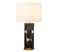 GWJKG Nordic Ceramic Electroplated Embossed Bedside Lamp with Fabric Shade Bedroom Office Table Lamps for Living Room Color White Size : Dimmer Swi
