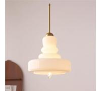 GWJKG Nordic Farmhouse Pendants Lights White Milk Glass Chandelier Mid Century suscite Lampe avec Une Base / E27 pour Salle à Manger de la Cuisine