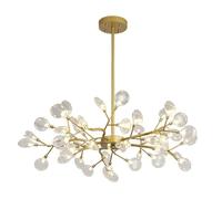 GWJKG Nordic Firefly Spoutnik Chandelier, Moderne Lights LED Branche Pendant PRENDANT RÉGLABLE PLADE PROSIBLE avec LA Commande DE pour Le Soir (Verre Transparent, 45 légers)