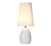 GWJKG Nordic Iron Bedside Fabric Lampshade Nightstand Lamp Bedroom Table Lamps for Living Room (Color White, Size : Touch Switch)