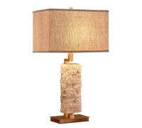 GWJKG Nordic Stone Nightstand Fabric Lampshade Bedside Lamp Bedroom Table Lamps for Living Room (Color Dimmer Switch, Size * 66cm)