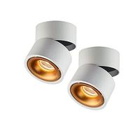GWJKG Placements de Plafond Modernes Les lumières montées sur réglables à Usage intérieur Blanc Or T pour Le Salon ou la Cuisine en Aluminium Downlights avec Une Fonction pivotante Murale (6000K)