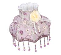 GWJKG Shade Lampe de Bureau Dentelle avec Conception Florale Table lampadaire matériau en Tissu Doux pour éclairage Confortable atmosphère Romantique élégante Motif Lilas Violet