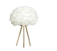 GWJKG Table trépied en Plumes Uniques Moderne, Lampe Trois Couleurs, très la Salle Couches de Chambre à Coucher adaptée Salon, dortoir, au Bureau, (Blanc)