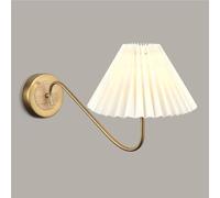 GWJKG Tissu plissé Vintage Applique Murale Blanche Gold Mid Century Light Industrial Farmhouse Mur Wall câblé avec / E27 Base pour Chambre à Coucher Salle de Bain Couloir