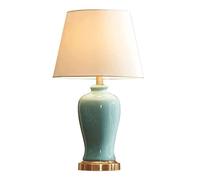 GWJKG Traditional Crack Ceramic Pillar Lamp Nightstand Bedside Desk Night Lights with White Shade Table Lamps for Living Room Color Dimmer Size 38 * 68cm