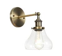 GWJKG Wall Sconce Attic Retro Wall Lamp Ovale Transparent Glass Wall Lamp Vintage Industrial Home Wall Light Metal Base Lightfor Restaurant Aisle Stairs Warehouse Waterproof