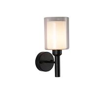 GWJKG Wall Sconce Double Glass Wall Light, Retro Iron Art Glass Wall Light, Industriel, Vintage Bedroom Bedside Lamp Decoration For Hôtel, Bed, Living Room, Study, Restaurant, Aisle WA