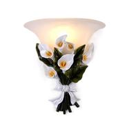 GWJKG Wall Sconce European Living Room Bedroom Wall Lamp Sconce Nordic Retro Aisle Restaurant Background Wall Lantern Résine Antique Bouquet Wall Light Fixture Waterproof