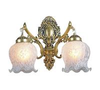 GWJKG Wall Sconce European Luxury Wall Lamp Bedside Wall Lantern Down Villa Indoor Glass Sconce Lights Down Iron Metal Home Classic Art Entrance Hotel Hanging Fixtures Waterproof