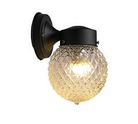 GWJKG Wall Sconce European Wrought Iron Metal Wall Light Garden Saving Lamp Bedroom Bedside Lamp Glass Wall Lamp Antirouille Personnalité Antique Wall Lantern Waterp