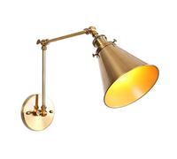 GWJKG Wall Sconce Industrial Decor Swing Long Arm Wall Light Fixtures Antique Vintage Gold LED Wall Lamp Beside Hallway StairSconce Lantern for Student Designer Engineer Waterproof