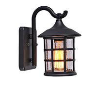 GWJKG Wall Sconce Mediterranean Restaurant Extérieur Wall Lamp Vintage Glass Shade Retro Garden Lanterns for Outdoor Walldor Courtyard Patio Terrace Traditional Waterproof