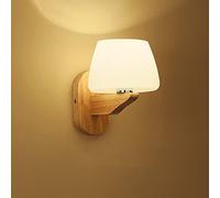 GWJKG Wall Sconce Solid Wood Wall Lamp Japanese - LED Aisle Lamps Bedroom Bedside Lamp Creative Mushroom Wooden Glass Wall Light Lantern Waterproof