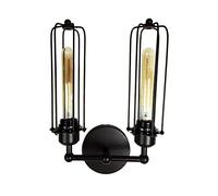GWJKG Wall Sconce Vintage Black Wall Light TubeIndustrial Lighting Adjustable Socket Rustique Wire Iron Metal Cage Sconces Wall Lamp Indoor Home Retro Lights Fixture Waterproof
