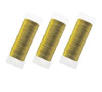 GWJX Lot de 3 rouleaux de fil de bricolage fin pour le bricolage, fabrication de bijoux, fil floral, bouquet de fleurs, enroulement de tige (60 m, doré)