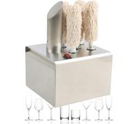 GwlThixion 1350W Polisseuse À Verres À Vin Industrielle, Sécheuse et polisseuse électrique Commerciale, Machine à Polir Les Verres à Vin, Verres à Champagne, Tasses à Bière, Bar 5Heads