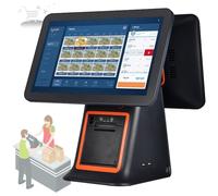 GwlThixion Caisse Enregistreuse Intelligente, Caisse Enregistreuse avec écran Tactile écran 15.6 Pouces, Imprimante Incluse, Processeur Double cœur, Prise en Charge de Plusieurs Langues Black-B