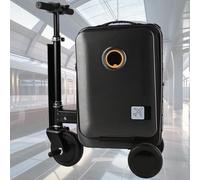 GwlThixion Valise électrique Que Vous Pouvez chevaucher, 20'' Valise électrique Intelligente pour Voyage, contrôle Via Application, Port de Chargement Externe, Charge maximale de 110 kg Black-B