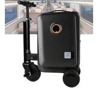 GwlThixion Valise électrique Que Vous Pouvez chevaucher, Valise Intelligente avec Batterie Amovible de 94,6 Wh, Valise Intelligente Électrique avec Siège Intégré, Bagage Cabine en Aluminium Black-A