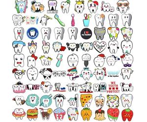 GWRFVIL Lot de 80 breloques d'orthodontie en forme de chaussure de dentiste pour adolescents, breloques mignonnes pour chaussures, bracelets, cadeaux de fête