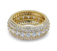 GWSGSFAS Bague Hip-Hop Full Zircon Bague Homme Coloré Zircon Mode Personnalité Bague, 10, Métal, Zircone cubique