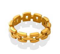 GWSGSFAS Bague personnalisée avec chaîne creuse pour homme, basique et polyvalent, bijoux simples en acier titane, 8, Métal, Zircone cubique